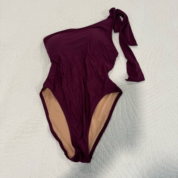 NWT J. Crew Bow tie one shoulder one piece swimsuit - Picture 4 of 5